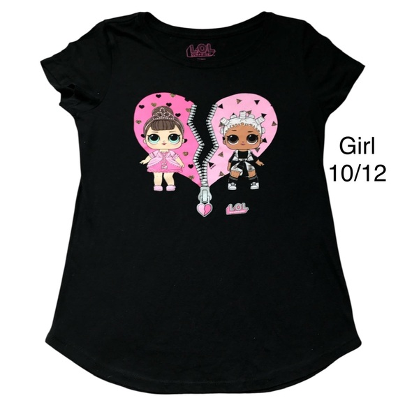 L.O.L SURPRISE BLACK SHIRT SIZE 10-12 - Picture 1 of 3